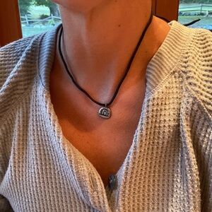 90s String Tie pewter necklace